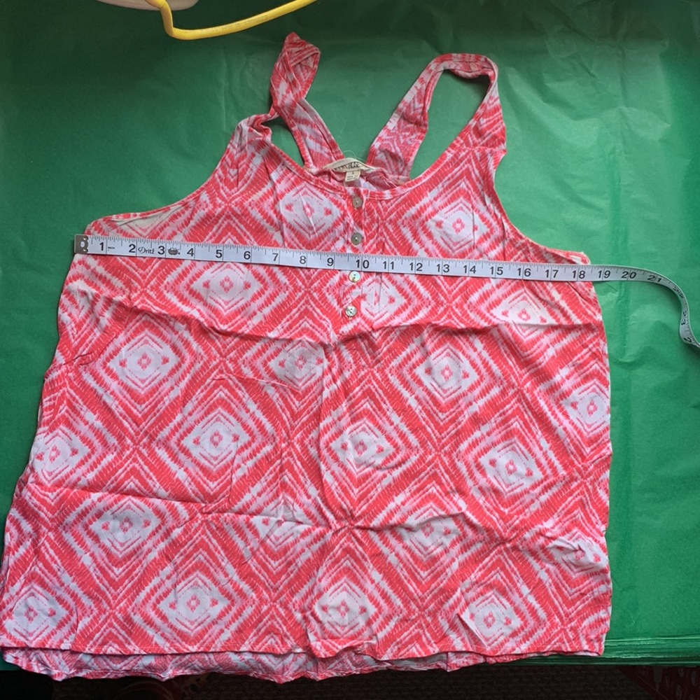 Pink Rose Racerback Button Front Tank Aztec Size Large - Picture 7 of 8